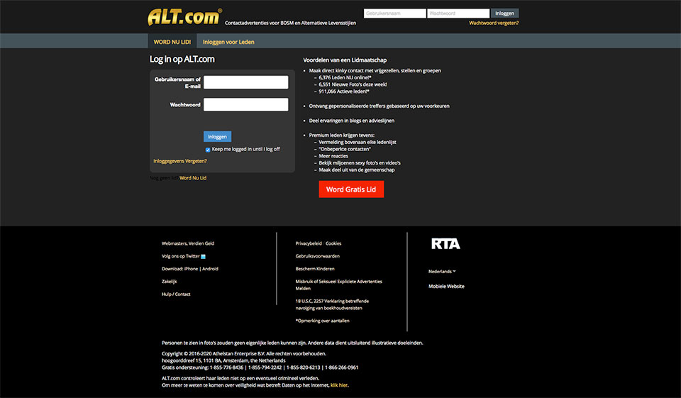 Alt.com Subscription Types And Price