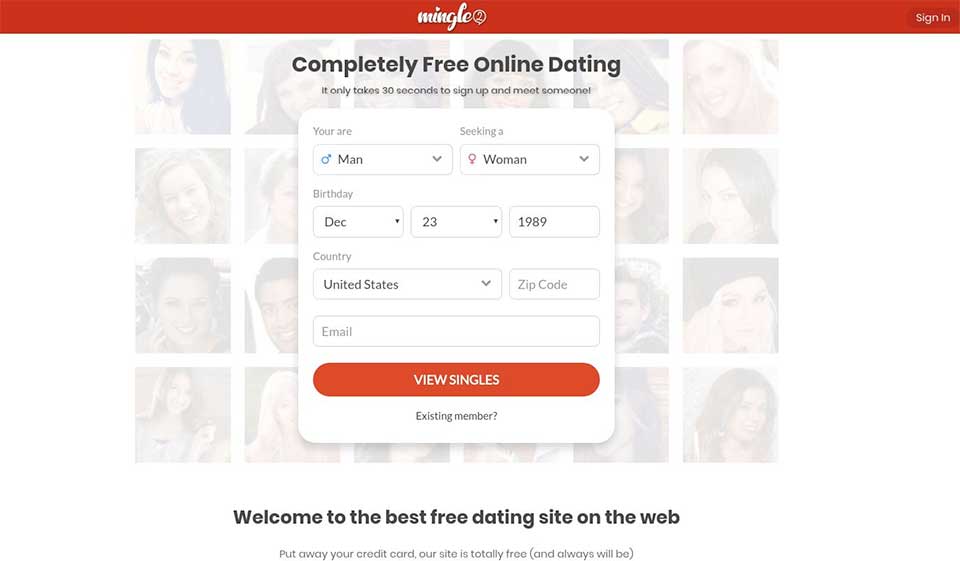 Mingle2 dating website features